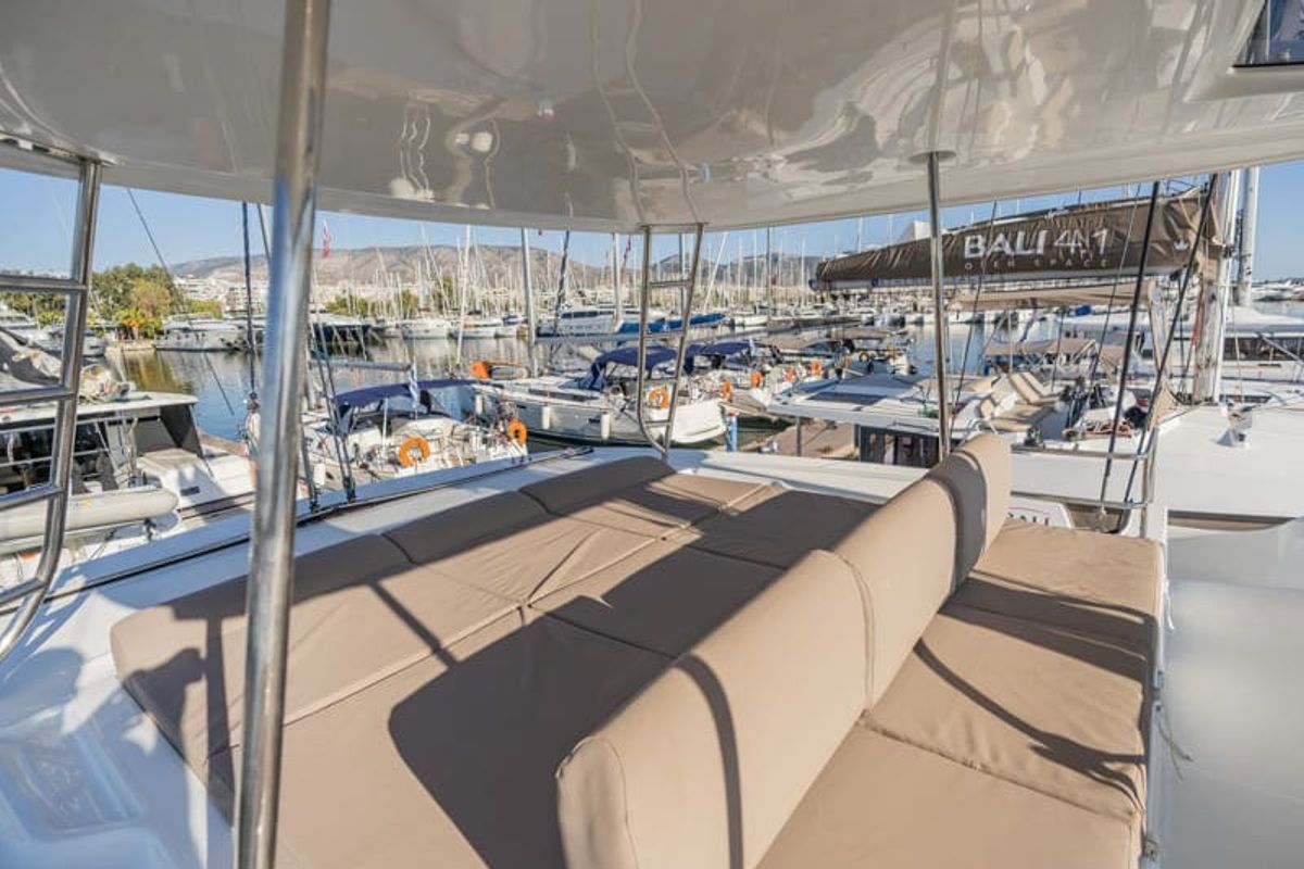 Deck of Pelagic Cat, a Lagoon 50 catamaran at Municipal Unit of Ellomenos, Greece