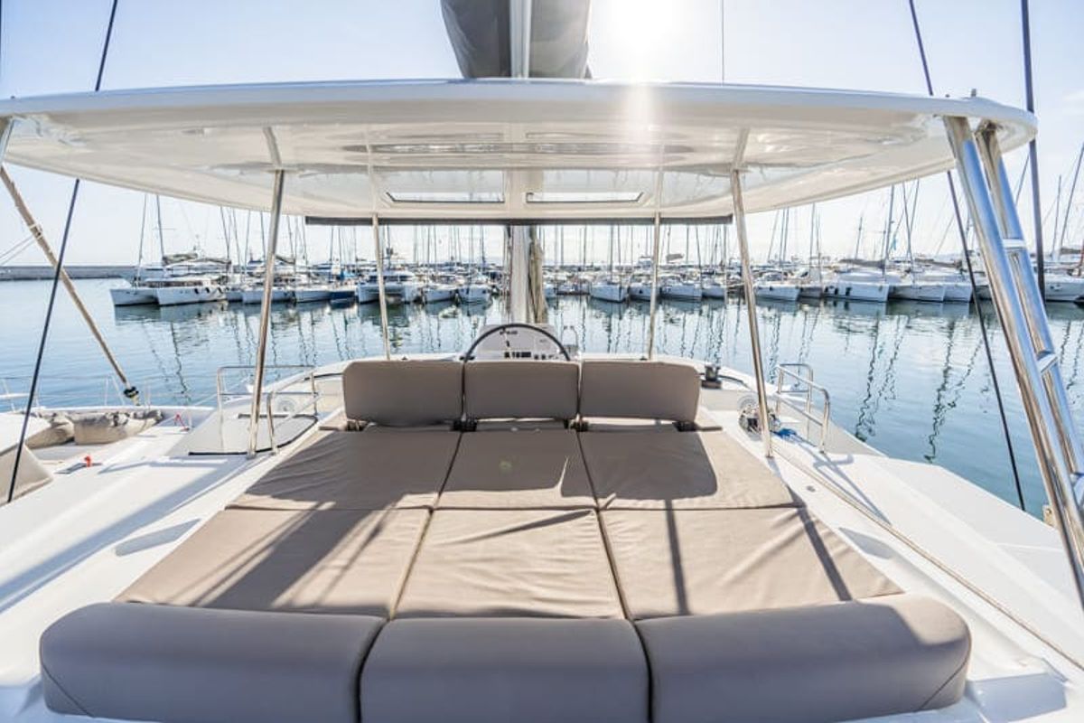 Salon of Pelagic Cat, a Lagoon 50 catamaran at Municipal Unit of Ellomenos, Greece