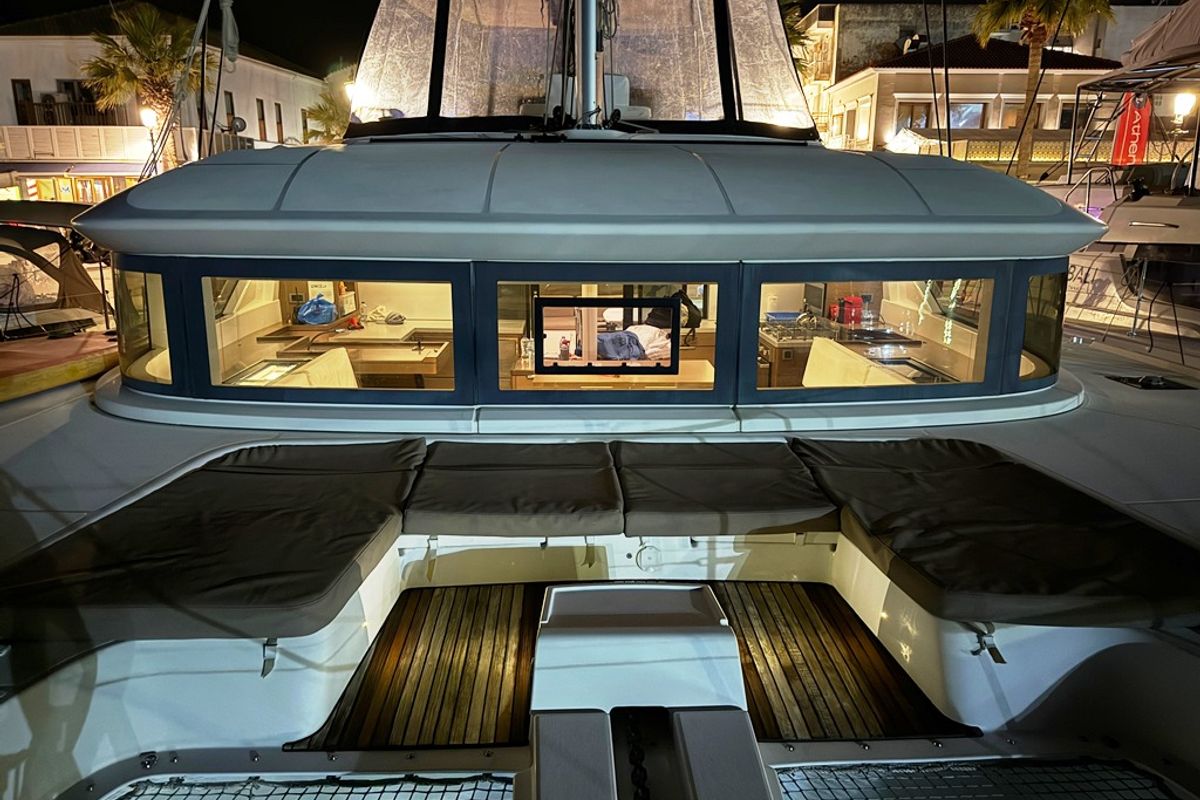 Exterior view of Pelagic Cat, a Lagoon 50 catamaran at Municipal Unit of Ellomenos, Greece