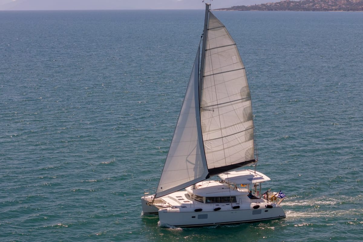 Amelia, a Lagoon 420 catamaran at Volos Municipality, Greece