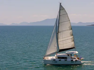 Amelia, a Lagoon 420 catamaran at Volos Municipality, Greece