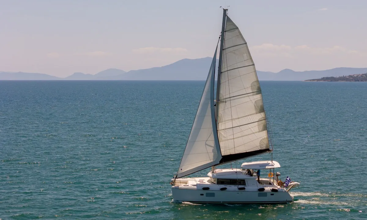 Amelia, a Lagoon 420 catamaran at Volos Municipality, Greece
