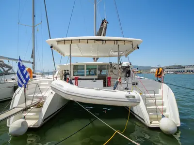 Amelia, a Lagoon 420 catamaran at Volos Municipality, Greece