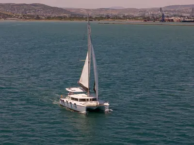 Amelia, a Lagoon 420 catamaran at Volos Municipality, Greece