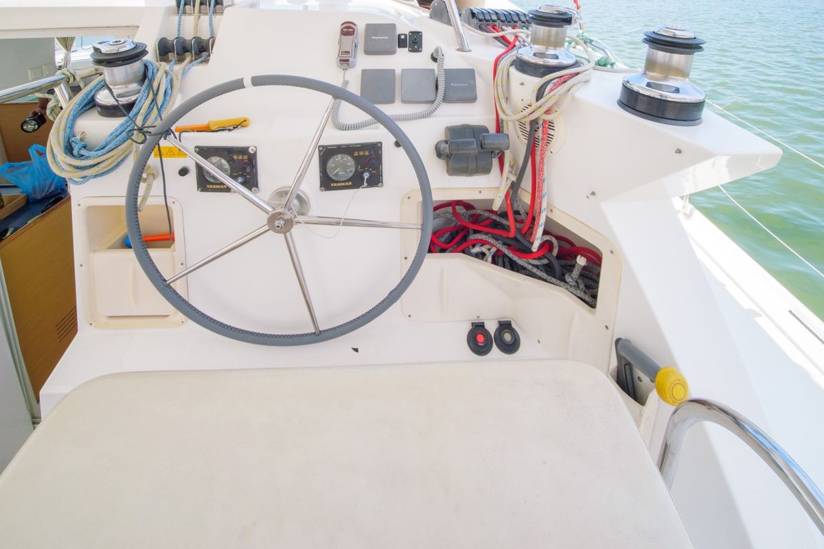 Amelia, a Lagoon 420 catamaran at Volos Municipality, Greece