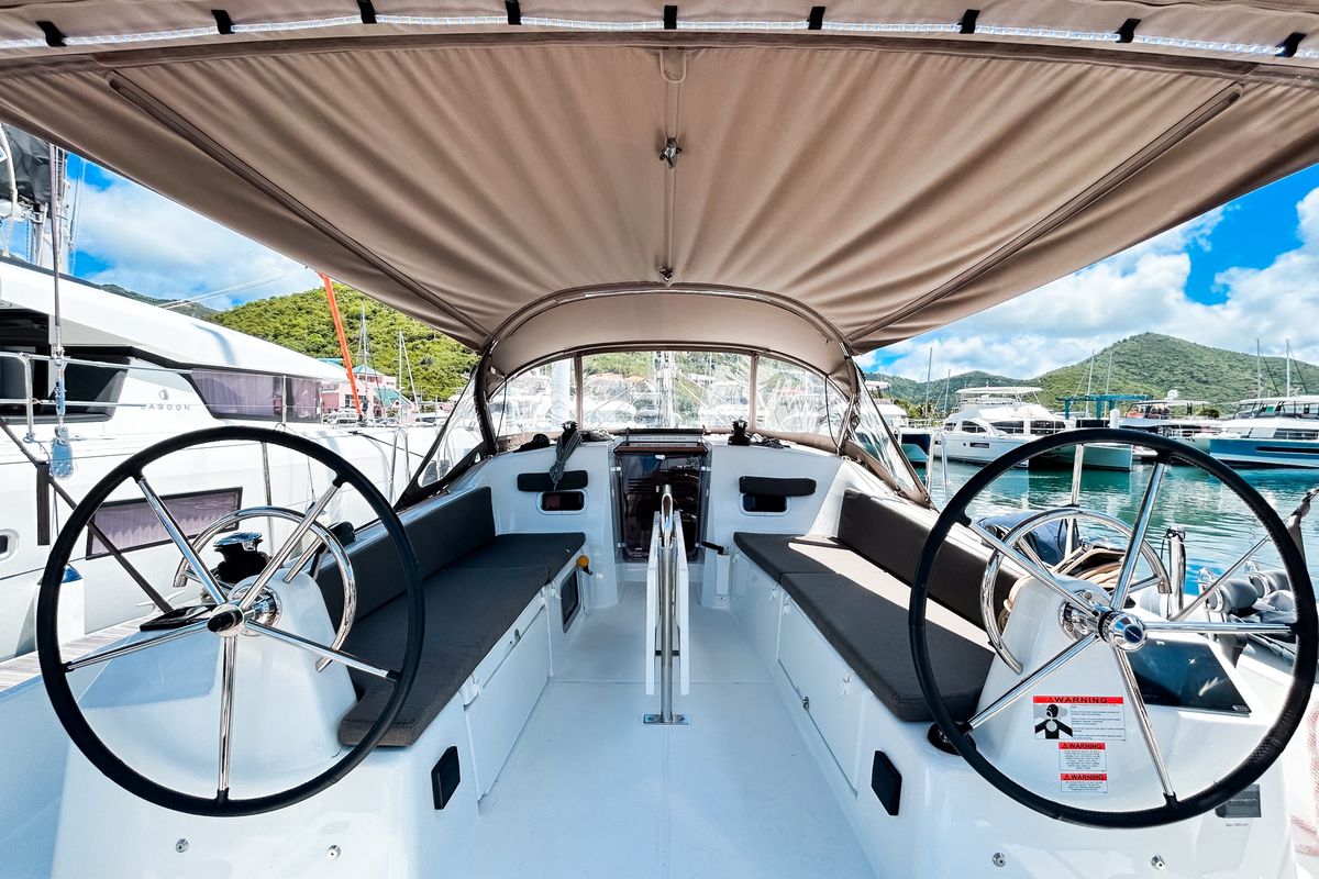 Soca Sleigh, a Jeanneau Sun Odyssey 380 sailboat at Road Town, British Virgin Islands