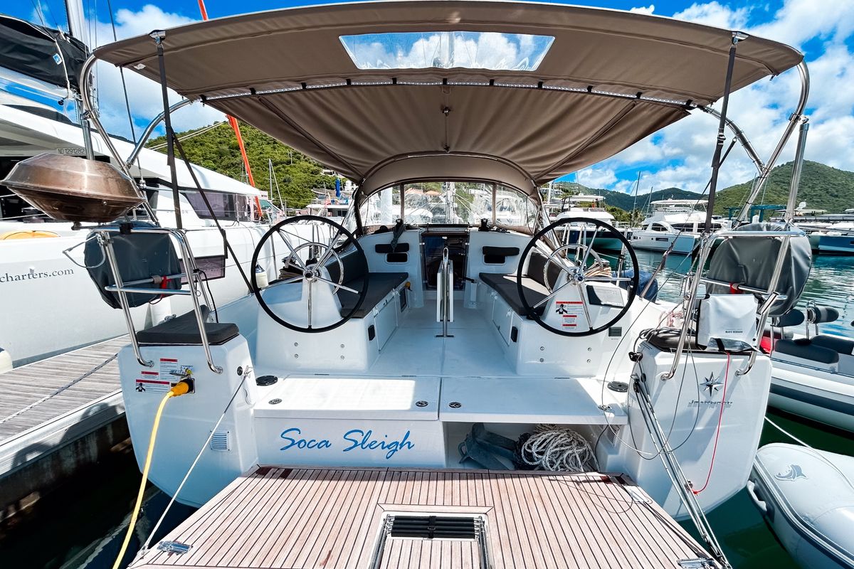 Soca Sleigh, a Jeanneau Sun Odyssey 380 sailboat at Road Town, British Virgin Islands