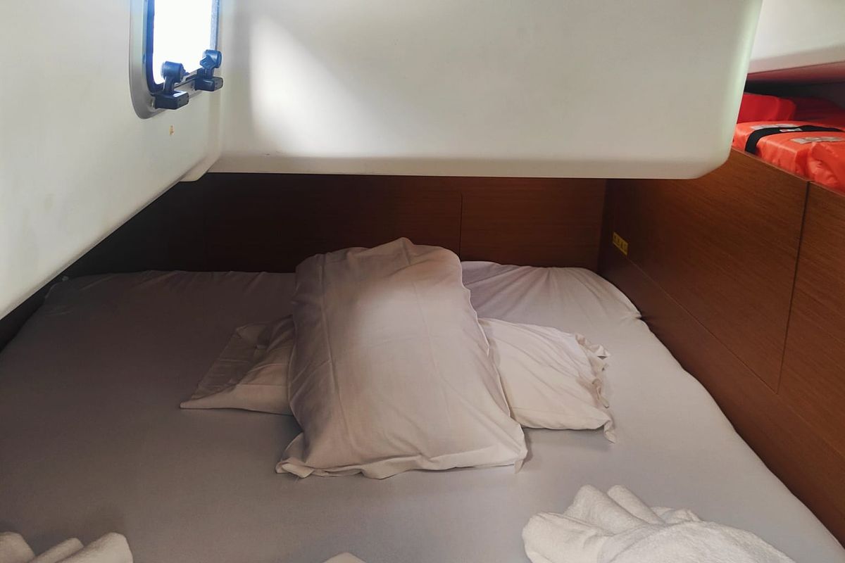 Iddu, a Jeanneau Sun Odyssey 440 sailboat at Procida, Italy