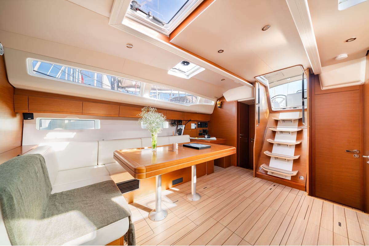 Cabin on Nobilis One, a Jeanneau 54 sailboat at Lavreotiki Municipal Unit, Greece
