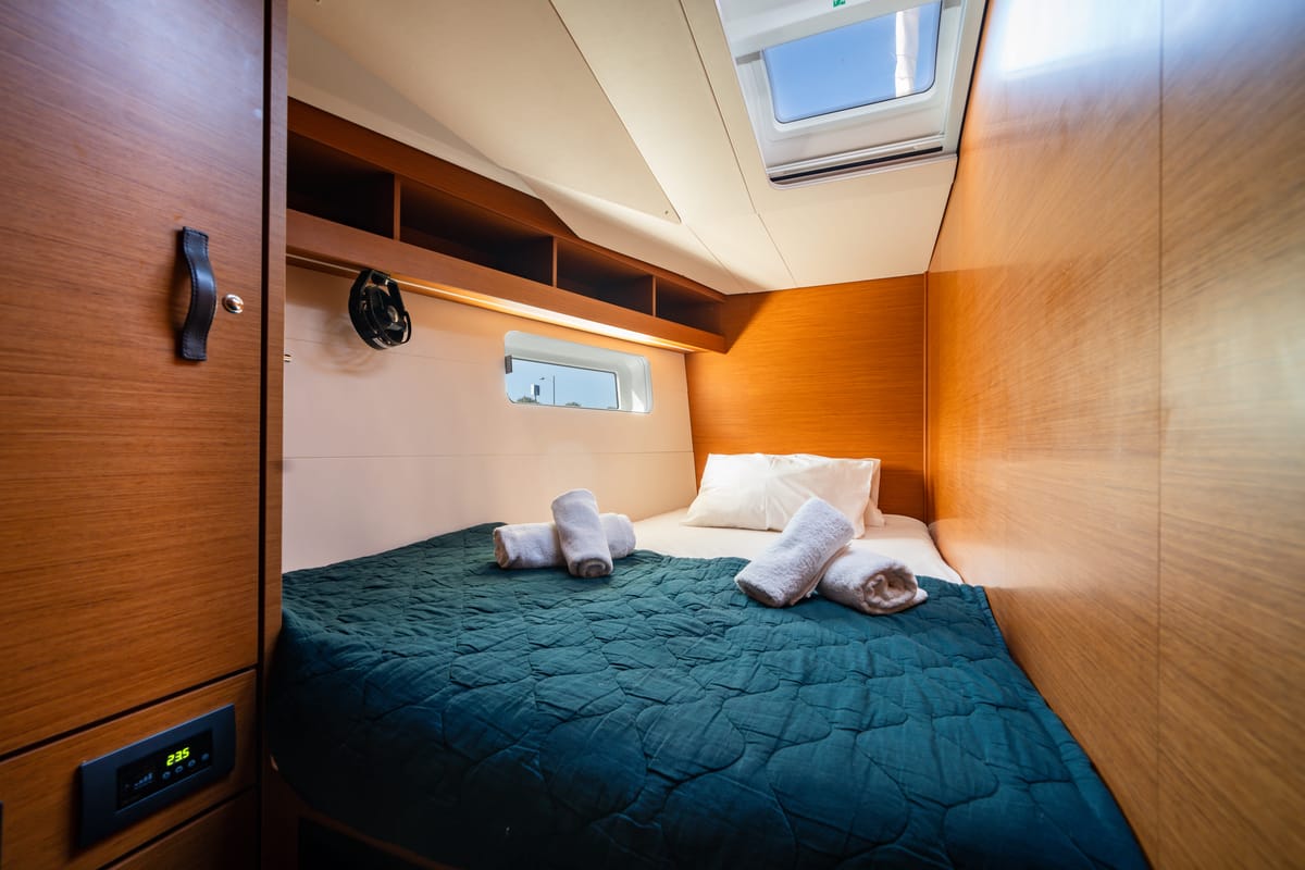 Cabin on Nobilis One, a Jeanneau 54 sailboat at Lavreotiki Municipal Unit, Greece