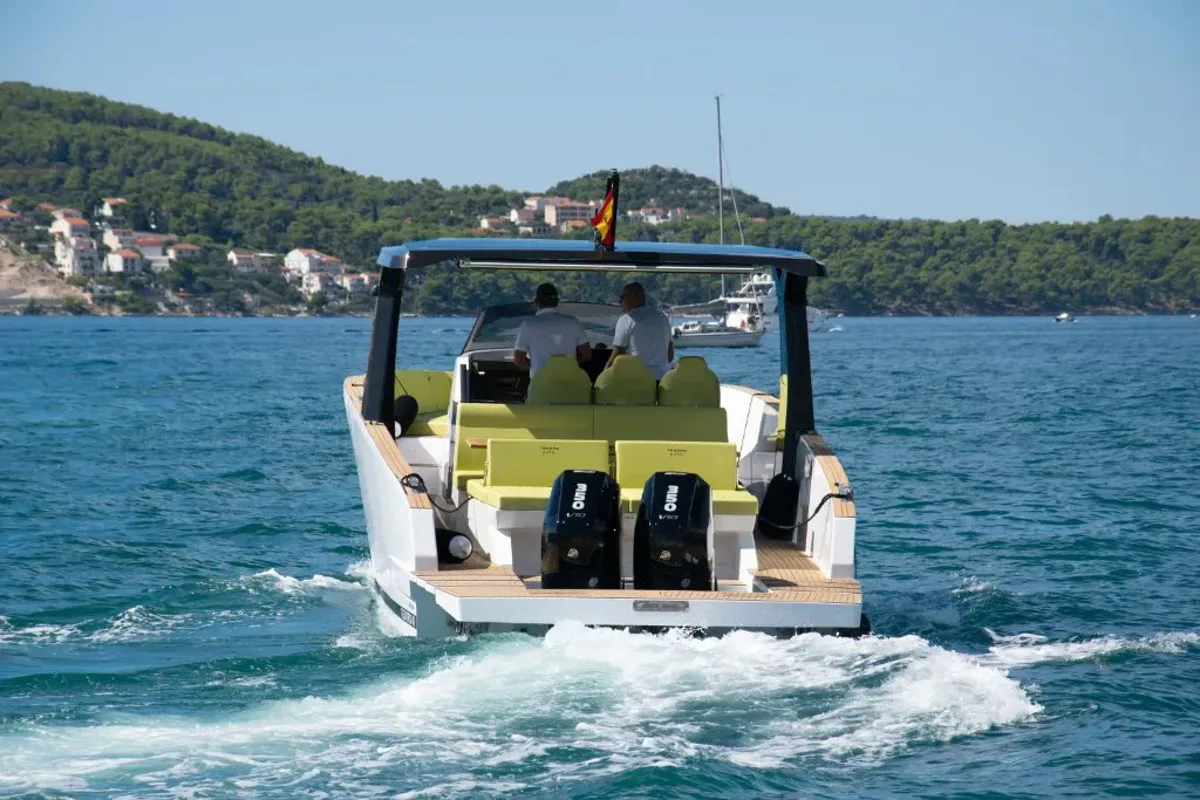 Deck of Leo, a Tesoro Yachts Tesoro T40 motorboat at Seget Donji, Croatia