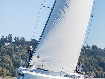Exterior view of Jenny, a Jeanneau Sun Odyssey 440 sailboat at Split, Croatia