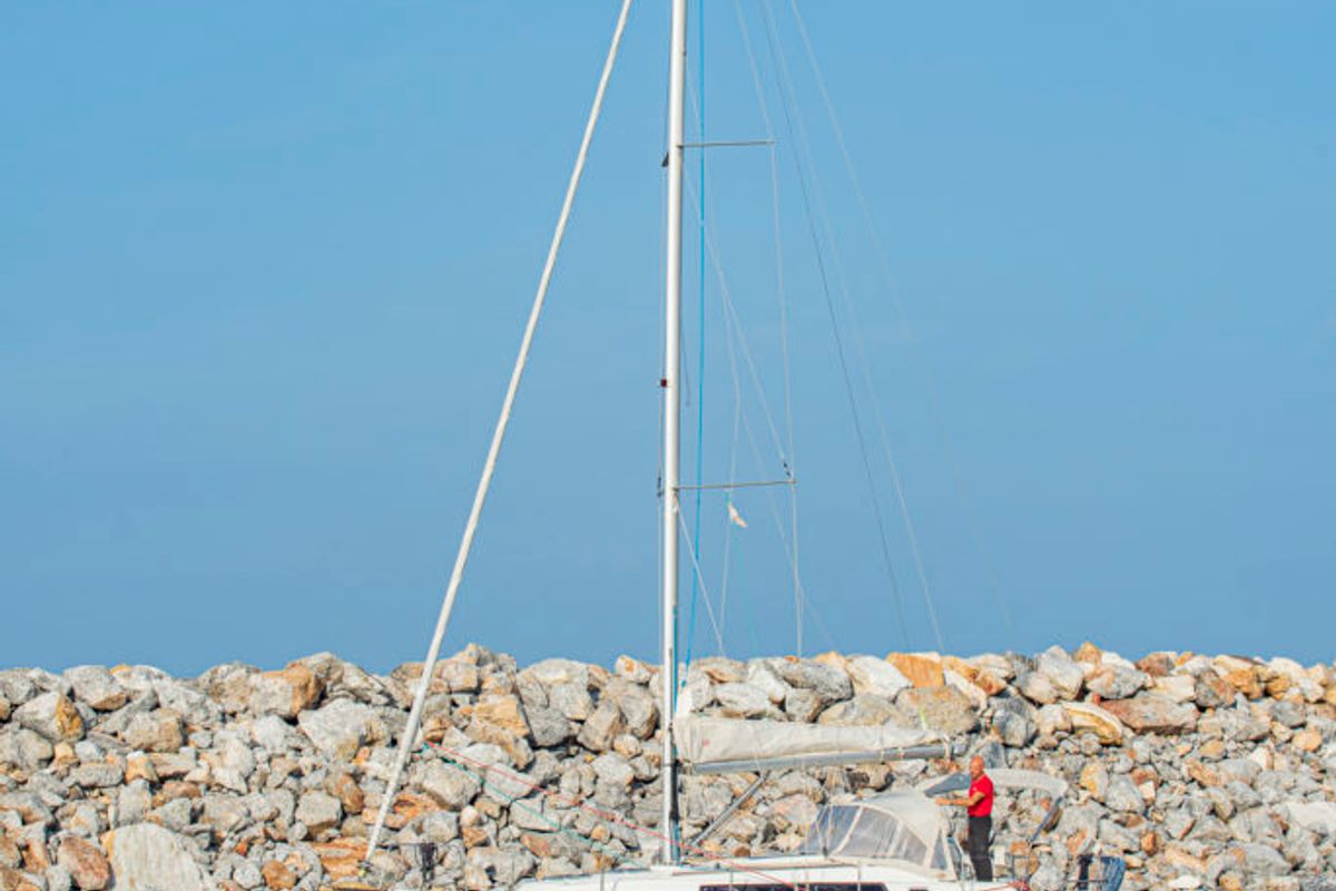 Exterior view of Rebecca, a Beneteau Oceanis 34 sailboat at San Vincenzo, Italy