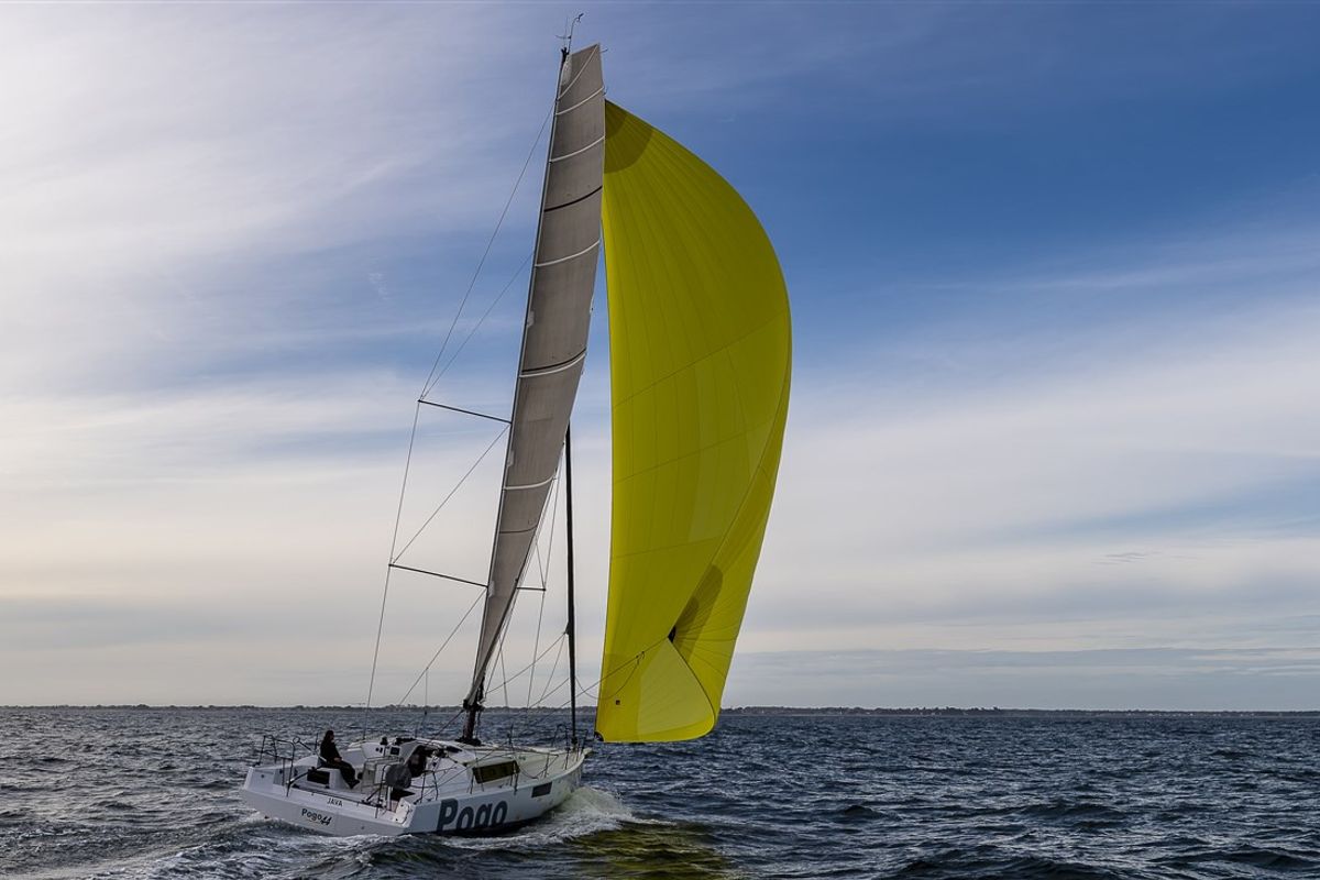 Exterior view of Hecladapi, a Pogo Structures Pogo 44 sailboat at Bandol, France