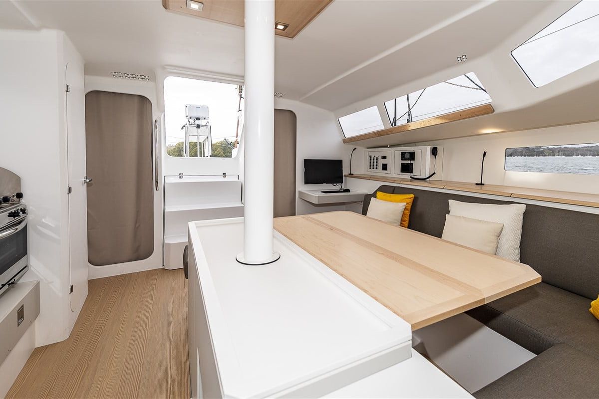 Salon of Hecladapi, a Pogo Structures Pogo 44 sailboat at Bandol, France