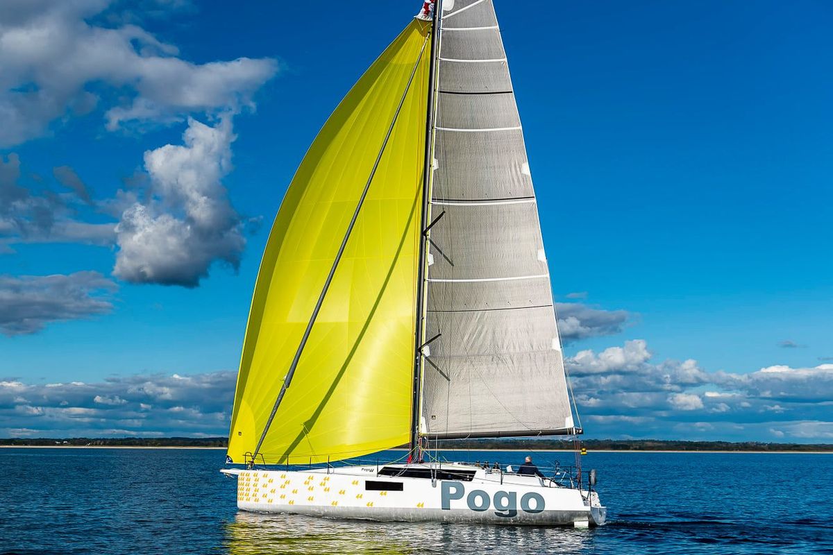 Exterior view of Hecladapi, a Pogo Structures Pogo 44 sailboat at Bandol, France