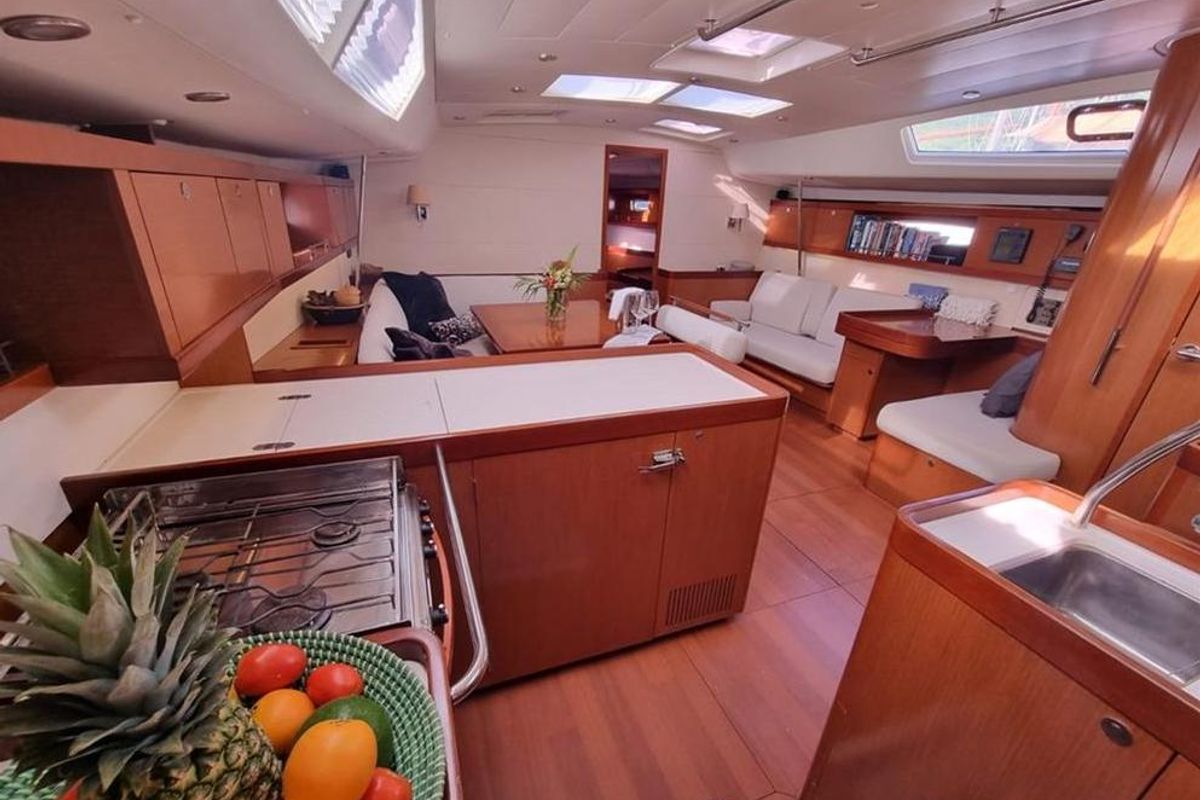 Galley of Thidawaree, a Beneteau Oceanis 54 sailboat at Baan Salak Phet, Thailand