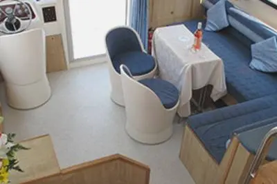 Salon of Calypso - Comfort 12, a Cygnet Calypso motorboat at Boofzheim, France