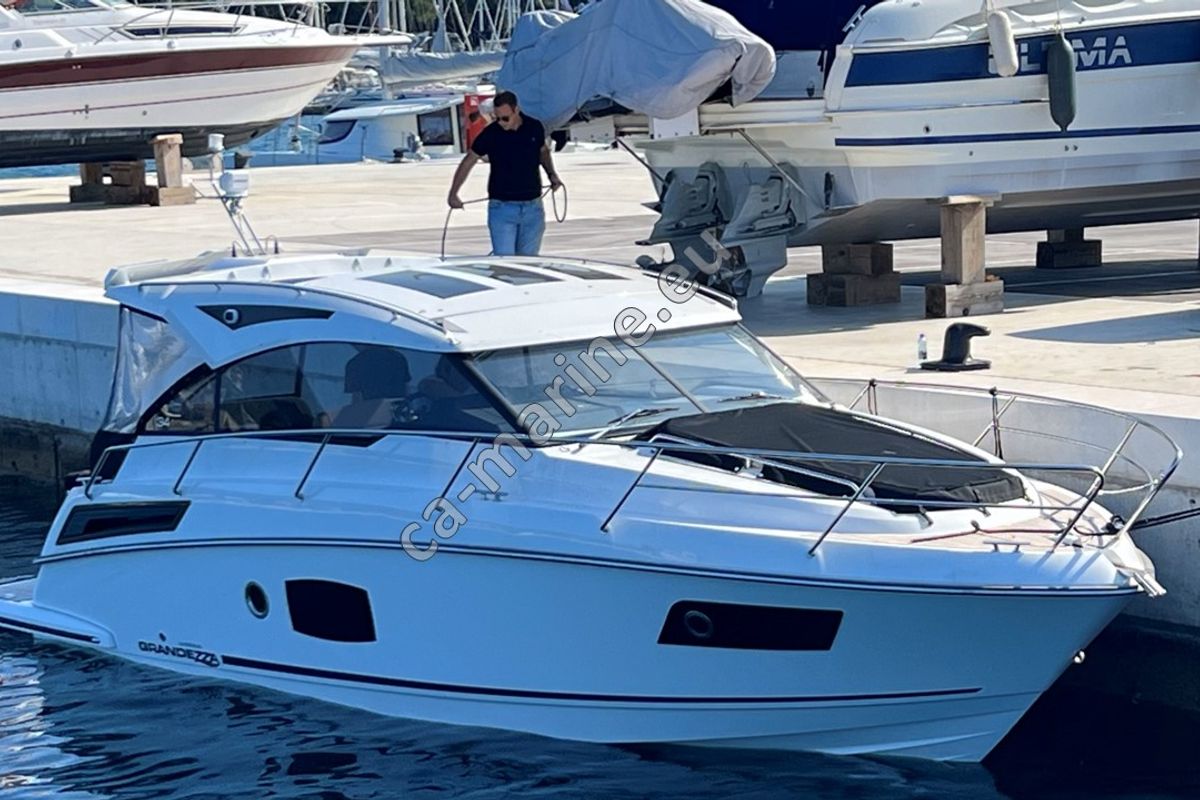Deck of Ohana, a Grandezza 34 OC motorboat at Grad Trogir, Croatia