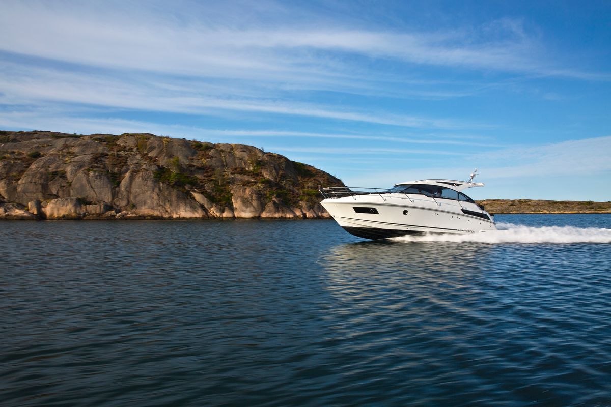 Salon of Ohana, a Grandezza 34 OC motorboat at Grad Trogir, Croatia