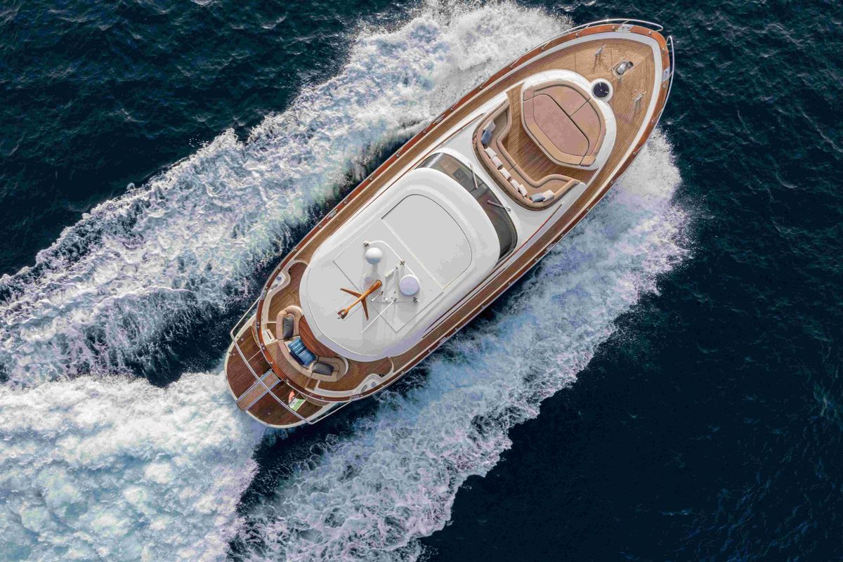 Exterior view of Magistra, a Gulet Apreamare 60 yacht at Castellammare di Stabia, Italy