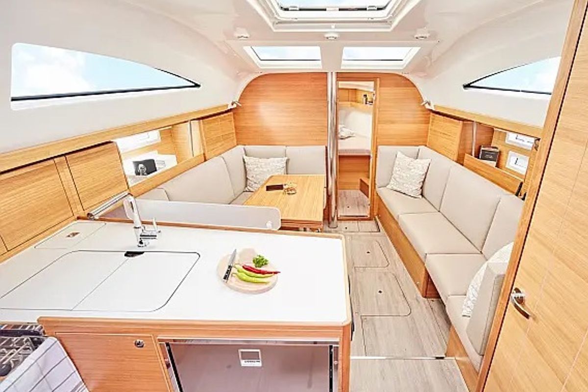 Salon of Pixi, a Elan Impression 40.1 sailboat at Grad Trogir, Croatia