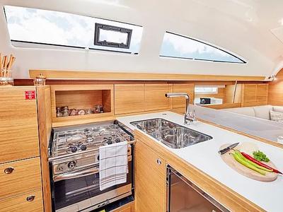 Galley of Pixi, a Elan Impression 40.1 sailboat at Grad Trogir, Croatia