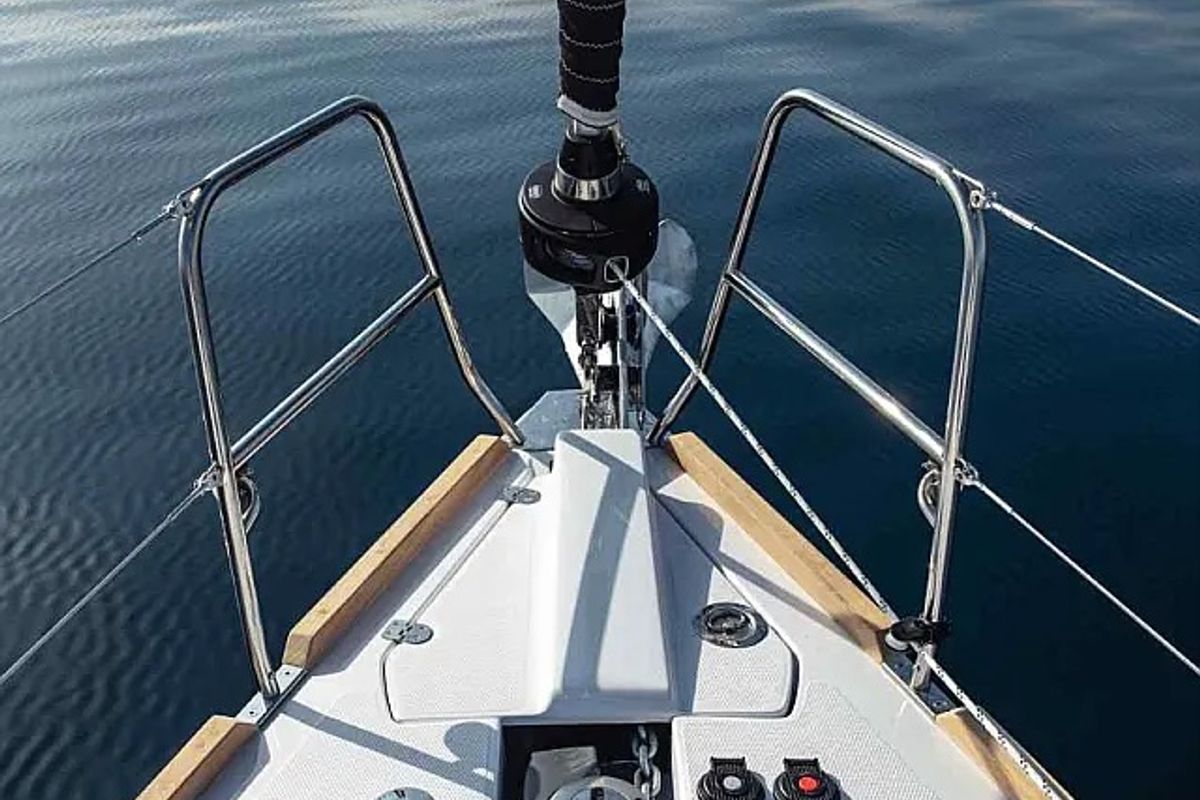 Exterior view of Pixi, a Elan Impression 40.1 sailboat at Grad Trogir, Croatia