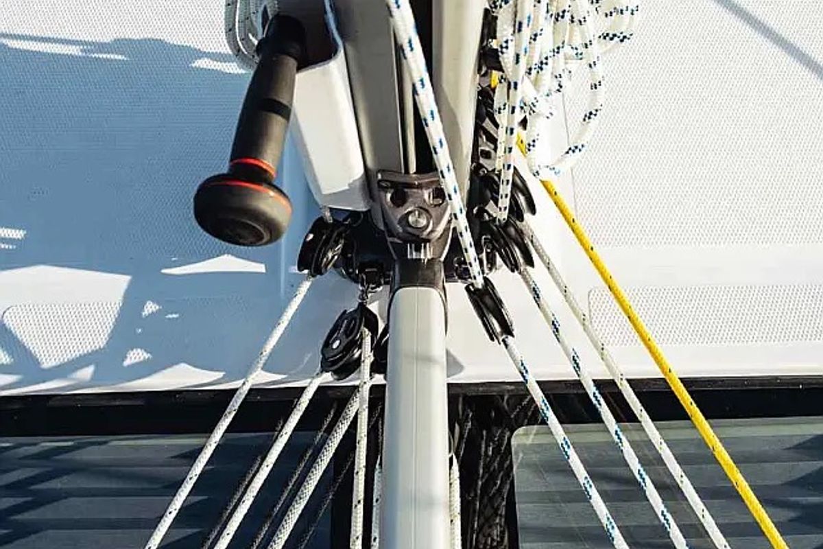 Deck of Pixi, a Elan Impression 40.1 sailboat at Grad Trogir, Croatia