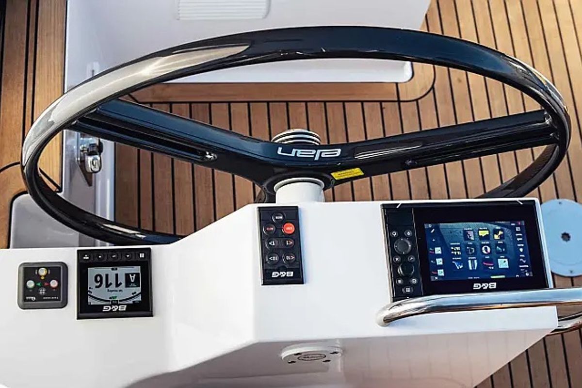 Cockpit of Pixi, a Elan Impression 40.1 sailboat at Grad Trogir, Croatia