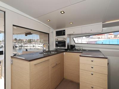 Galley of Karina V, a Bali 4.5 catamaran at Grad Trogir, Croatia