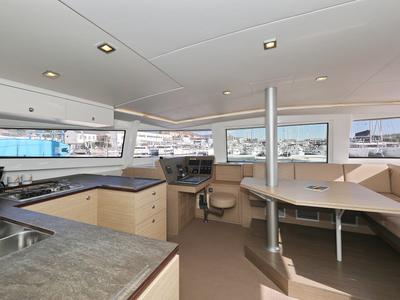 Salon of Karina V, a Bali 4.5 catamaran at Grad Trogir, Croatia