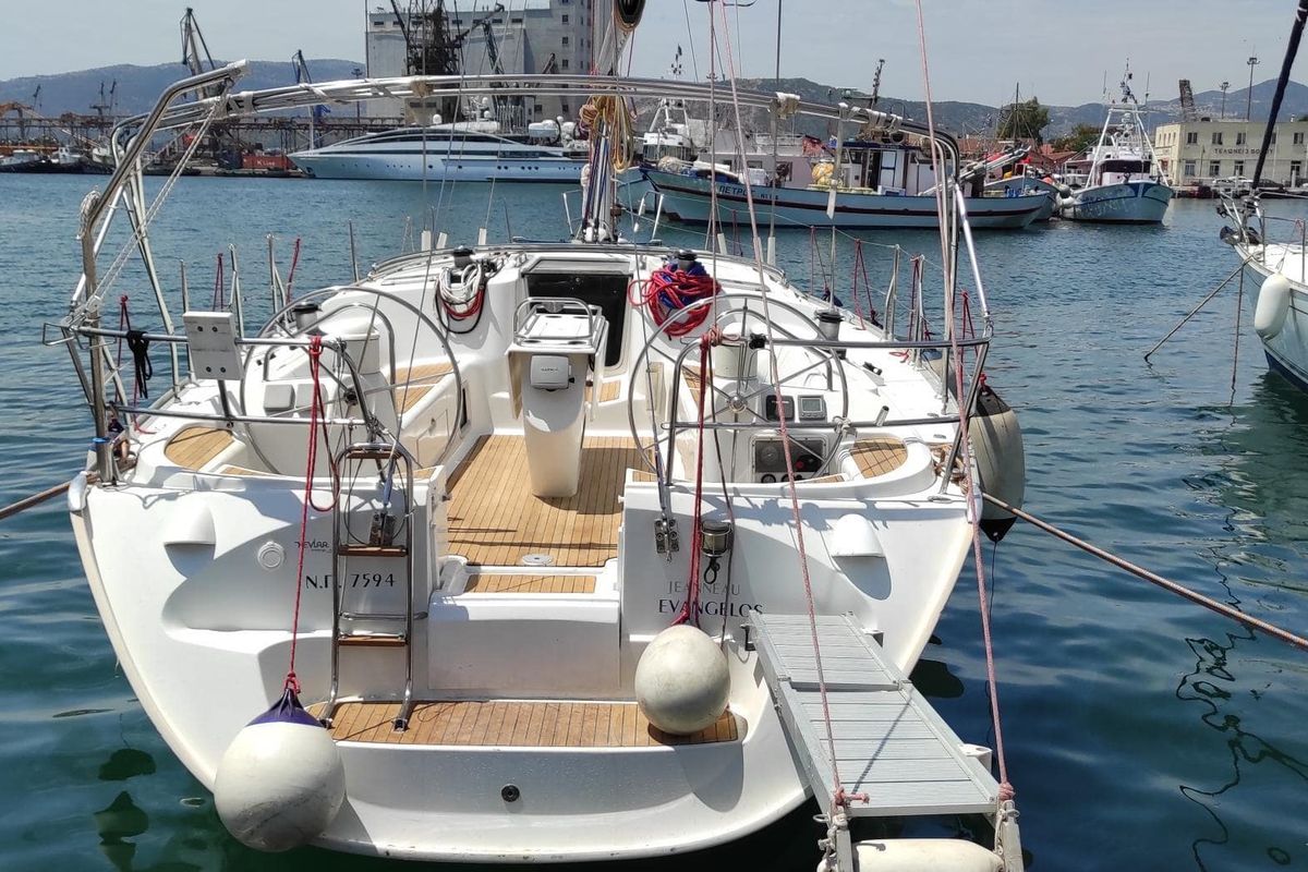 Exterior view of Evangelos, a Jeanneau Sun Odyssey 43  sailboat at Volos Municipality, Greece