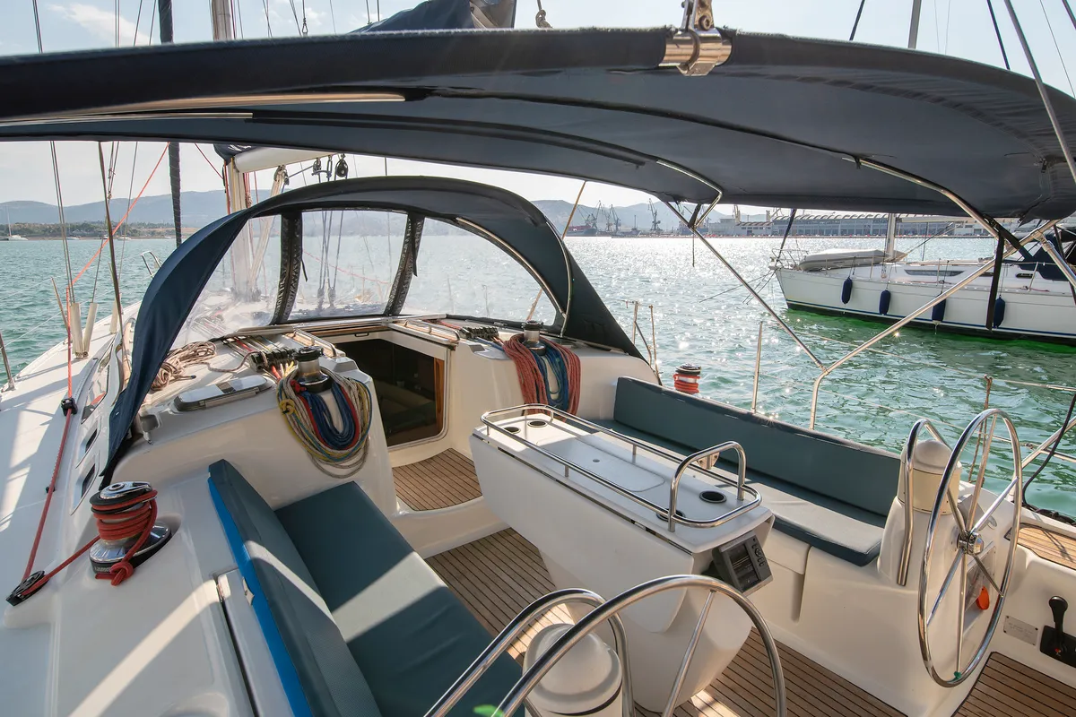 Evangelos, a Jeanneau Sun Odyssey 43  sailboat at Volos Municipality, Greece