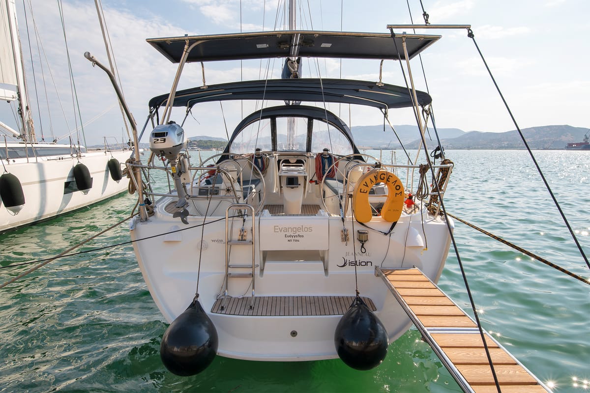 Evangelos, a Jeanneau Sun Odyssey 43  sailboat at Volos Municipality, Greece
