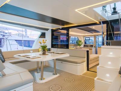 Salon of Moorings 5000-5 Club, a Leopard 50 catamaran at Općina Marina, Croatia