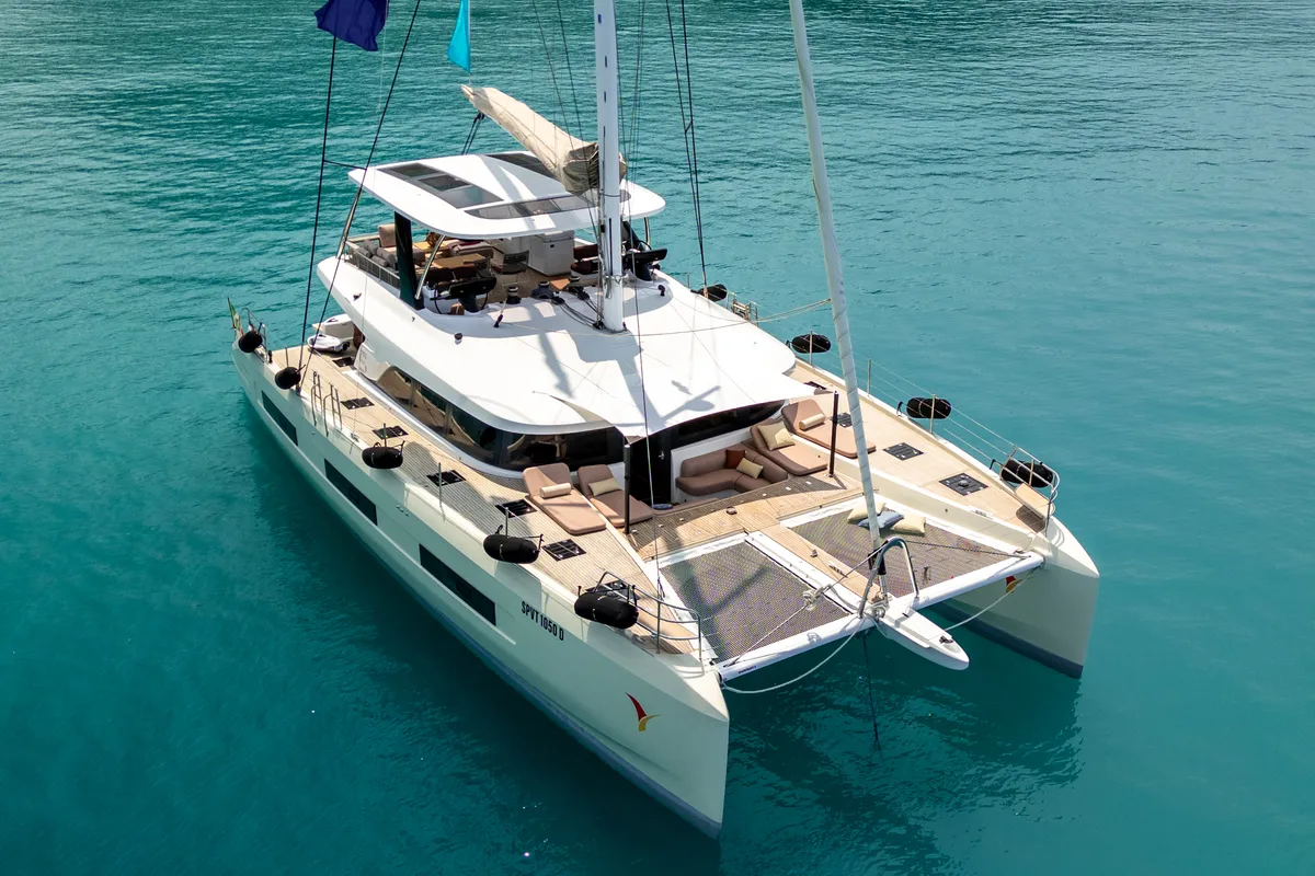 Exterior view of Sailuxe - Gloria, a Lagoon Sixty 5 catamaran at Capo d'Orlando, Italy