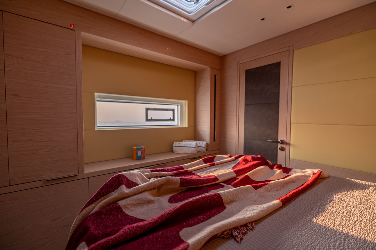 Cabin on Sailuxe - Gloria, a Lagoon Sixty 5 catamaran at Capo d'Orlando, Italy
