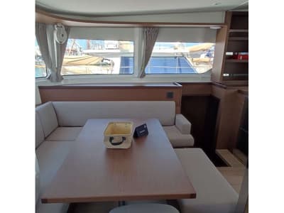 Salon of Rocky, a Lagoon 46 catamaran at Lavreotiki Municipal Unit, Greece
