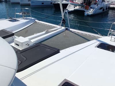 Deck of Rocky, a Lagoon 46 catamaran at Lavreotiki Municipal Unit, Greece