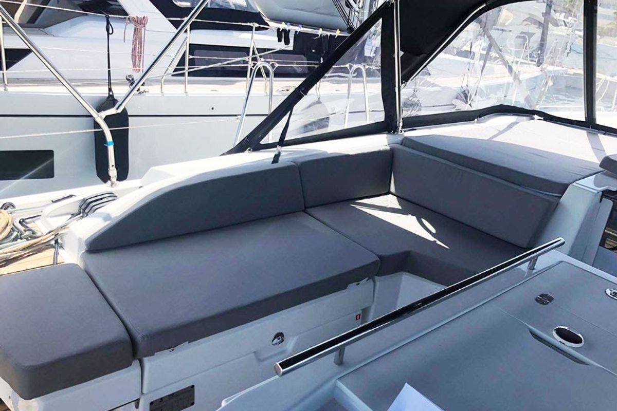 Deck of Despacito, a Beneteau Oceanis 46.1 sailboat at Split, Croatia