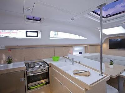 Galley of Midnight, a Elan Impression 45 sailboat at Grad Trogir, Croatia