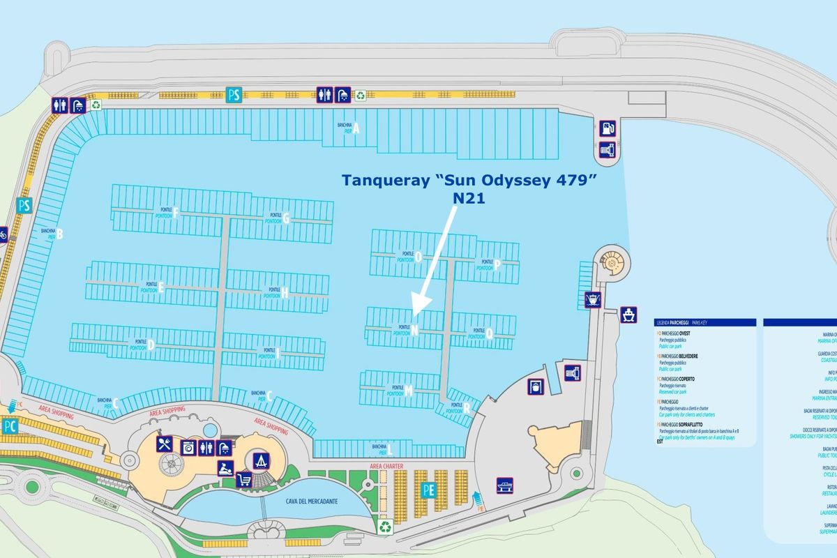 Tanqueray, a Jeanneau Sun Odyssey 479 sailboat at Capo d'Orlando, Italy