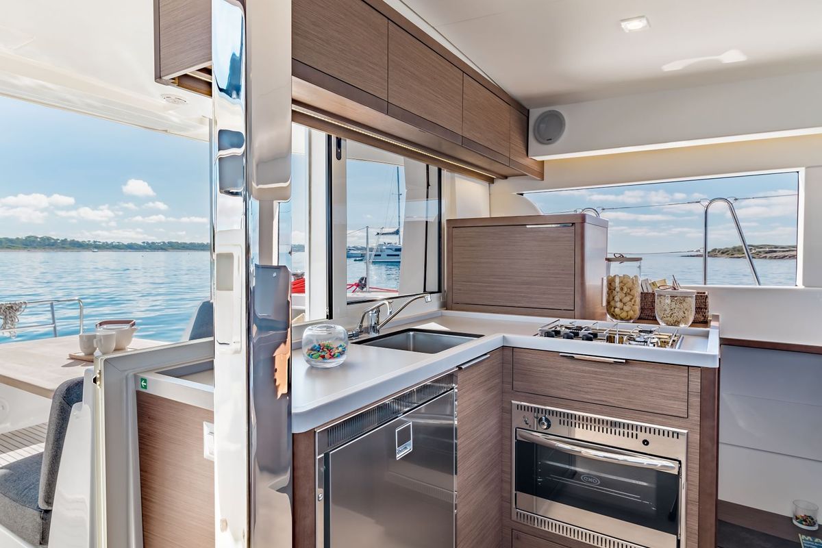 Galley of Bubi, a Lagoon 40 catamaran at La Spezia, Italy