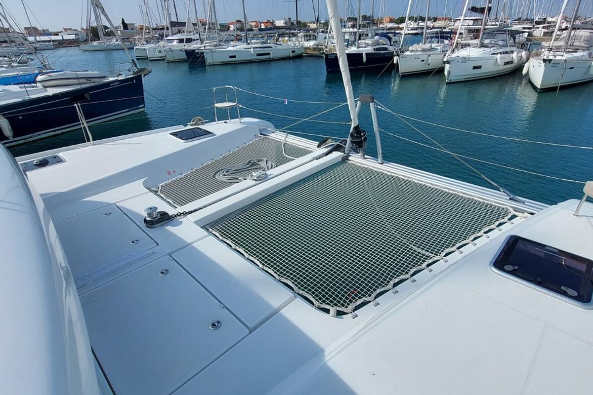 Deck of Dalmatia Sunrise, a Lagoon 42 catamaran at Općina Sukošan, Croatia