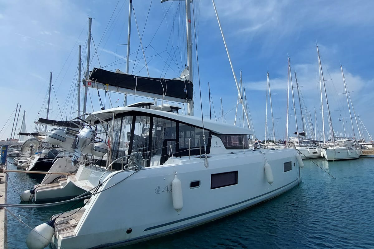 Dalmatia Sunrise, a Lagoon 42 catamaran at Općina Sukošan, Croatia