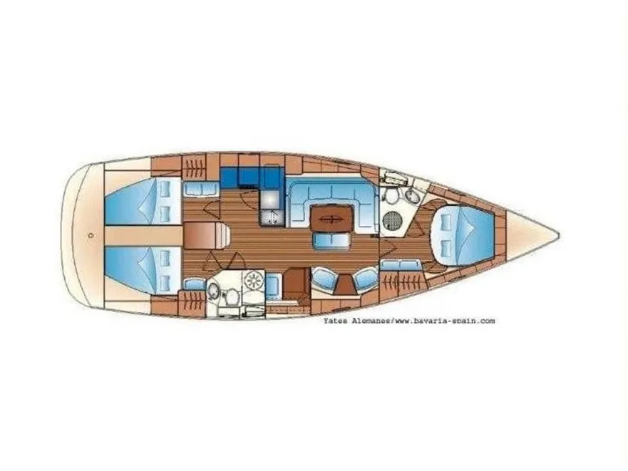 Floor plan of Comfort, a Bavaria Bavaria 44 Vision sailboat at Bergen, Norway