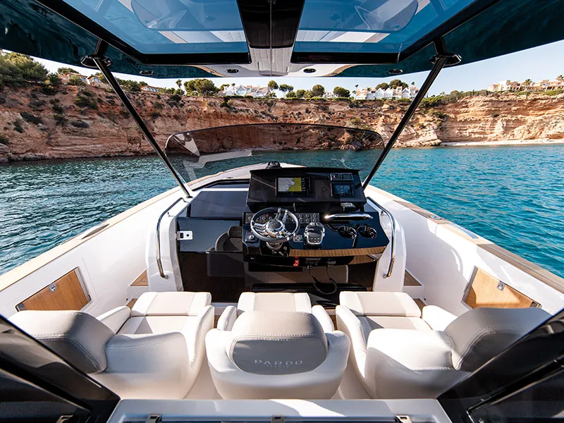 Gala, a Pardo Pardo 38 motorboat at Grad Šibenik, Croatia