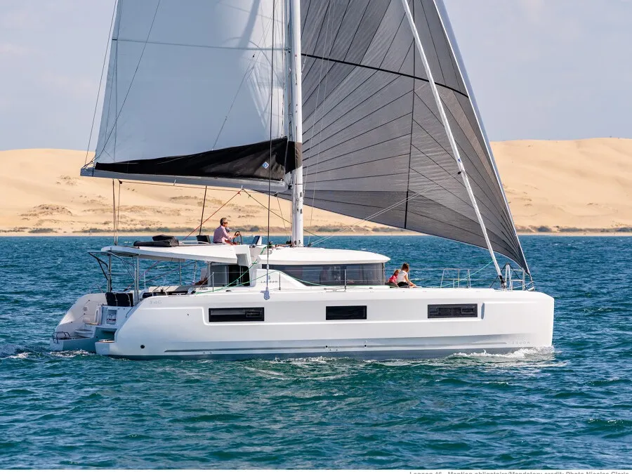 Exterior view of Ledi - Premium Line, a Lagoon 46 catamaran at Tonnarella, Italy