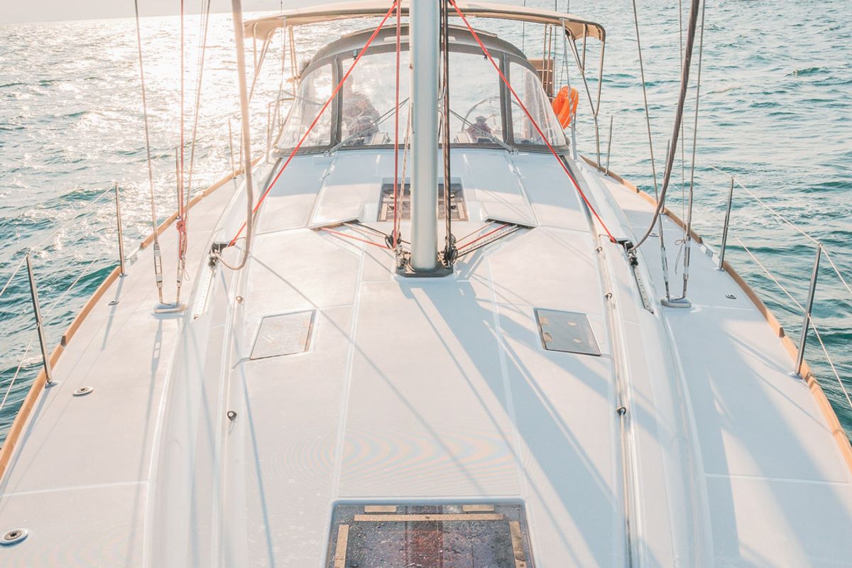 Asante, a Jeanneau Sun Odyssey 449 sailboat at Municipal Unit of Lefkada, Greece